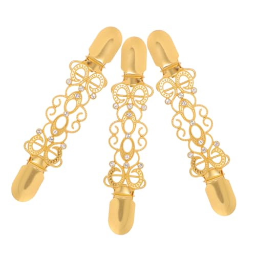 Uonlytech 3 Schalclips Für Damen: Cardigan-kragenkettenclips Mit Zirkonia – Pullover-broschennadeln Für Kleider Und Hemden – Kleidungsaccessoires Im Minimalistischen Design von Uonlytech