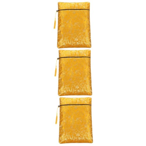 Uonlytech 3 Stück Buch Aufbewahrungstasche Farbe Blaue Bleistifttasche Federmäppchen Masse Doppelt Schulbedarf Organisation Reißverschlussbeutel Schultasche Einfach Für Die Seide Gelb von Uonlytech