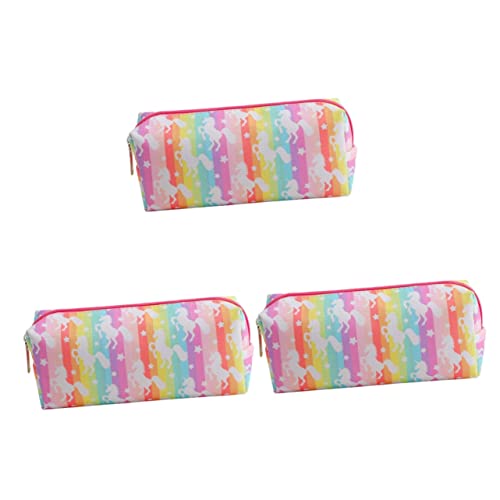 Uonlytech 3 Stück Großer Kapazitäts Federmäppchen im Einhorn Design Stifte Organizer für Schule und Reisen Langlebig und Waschbar von Uonlytech