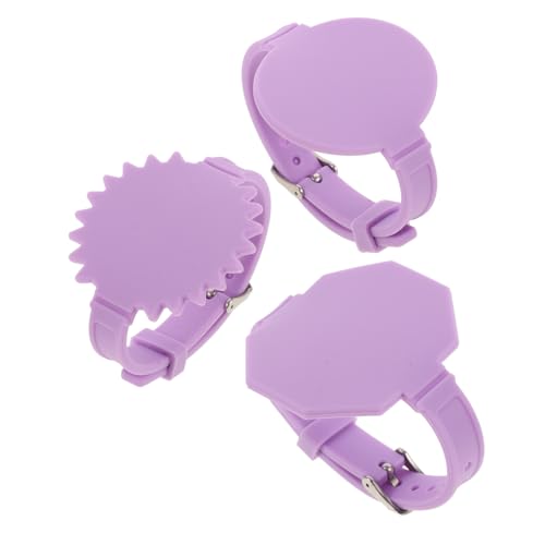 Uonlytech 3 Stück Schwesternuhr aus Silikon Aufgabe löschbar Memo-Armband Armbänder Und Wiederverwendbares, beschreibbares Armband Uhrenförmiges Notizband Kieselgel Violett von Uonlytech