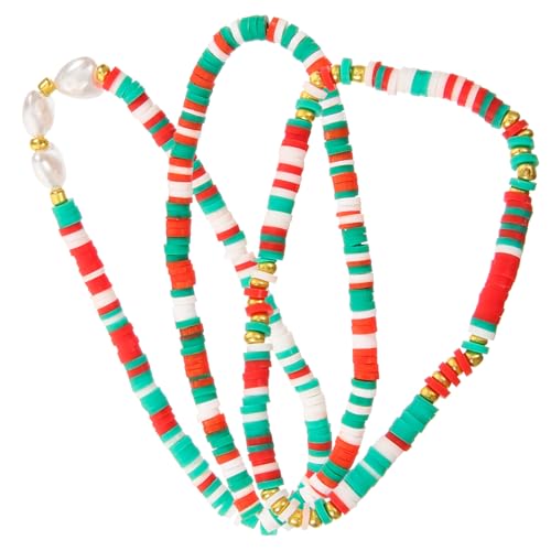 Uonlytech 3 Stück Teiliges Weihnachtsarmband für Frauen und Mädchen Farbenfrohe Perlenarmbänder mit Schmuckstück für Festliche Anlässe und von Uonlytech