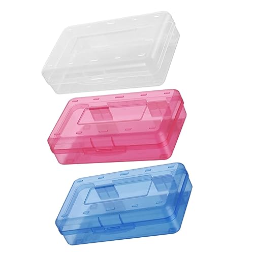 Uonlytech 3stücke Transparente Stifteboxen Kunststoff Kreative Aufbewahrung Für Stifte Bleistifte Und Kleinteile Für Schüler Und Bürobedarf Farben Zufällig von Uonlytech