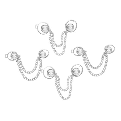 Uonlytech 4 Stück Hosenbund Enger Machen Knöpfe Jeans Knopferweiterung Waist Buckles Dekorativer Taillenversteller Metall Perlen Design für Damen Herren Jugendliche von Uonlytech