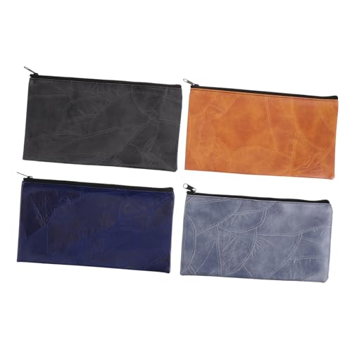 Uonlytech 4stücke Geldbeutel Aus Pu-Material Mit Reißverschluss Kleine Geldbörse Für Münzen Kosmetik Werkzeuge Ausweise Rechnungen Geeignet Für Herren Und Damen von Uonlytech