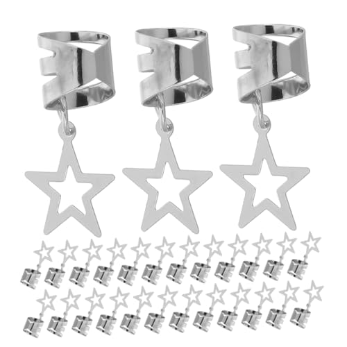 Uonlytech 40stücke Haarringe in Sternform Für Dreadlocks Verstellbare Haarspangen Mit Hohlen Sternen Haarschmuck Für Frauen Geeignet Für Hochzeiten Musikfestivals Und Alltag von Uonlytech