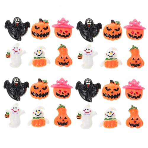 Uonlytech 48 Stk Halloween-Dekor aus Harz Haarschmuck halloween dekoration halloween-dekoration Sammelalbum Silikonformen Flatback-Perlen Halloween-Perlen Charme Schmuckstücke Knopf Zubehör von Uonlytech