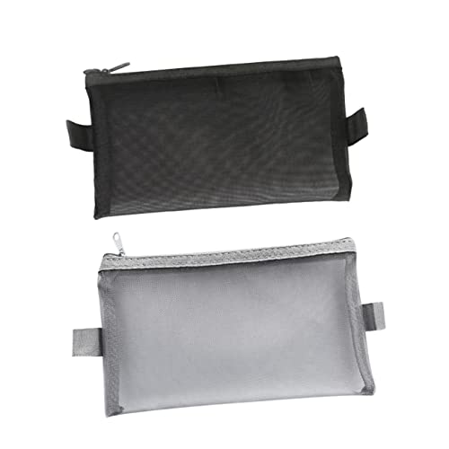 Uonlytech Großes Mesh Federmäppchen 4 Stück Tragbare Reißverschlusstasche für Schulbedarf Durchsichtige Schreibwarentasche für Stifte und Utensilien von Uonlytech