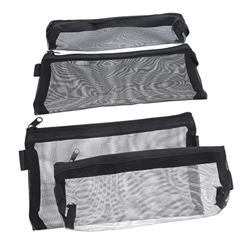 Uonlytech 4Stücke Teiliges Bleistiftetui Großer Multifunktions Stiftbeutel mit Reißverschluss Transparente Stofftasche für Schule Künstler und Schreibwaren für Erwachsene von Uonlytech