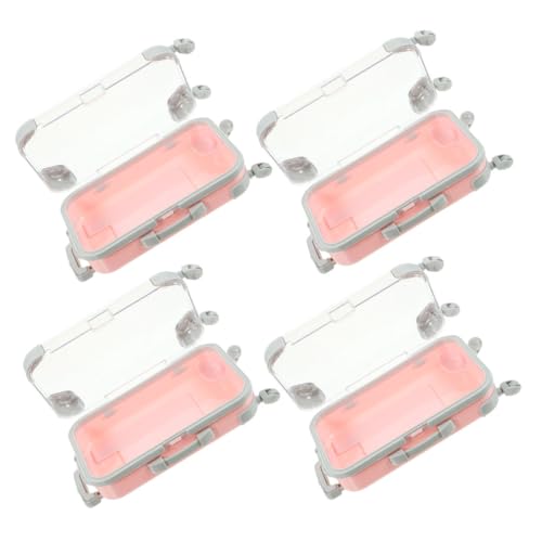 Uonlytech 4stücke Mini Koffer Für Make-up Stylische Aufbewahrungstaschen Für Falsche Wimpern Praktische Reise-Organizer Für Hochzeiten Und Bachelorette-Partys Rosa Mini-gepäck Für von Uonlytech