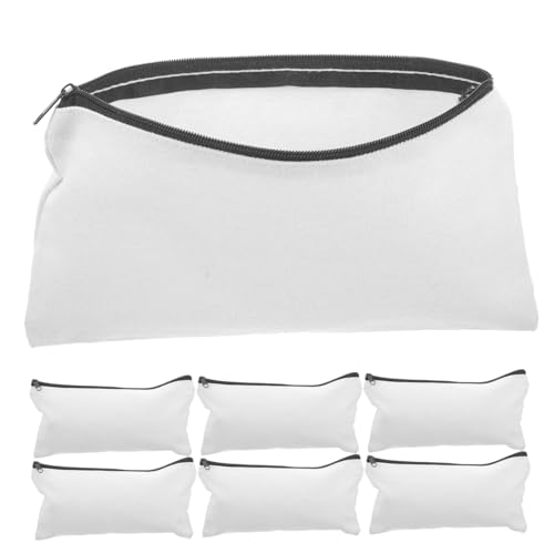 Uonlytech 5 Sätze Teiliges Canvas Stiftemäppchen Große Kapazität Tragbare Federmäppchen Und Kosmetiktaschen Blanko DIY Schreibwaren Tasche Mit Reißverschluss Für Schüler Und 10 Stück * 5 von Uonlytech
