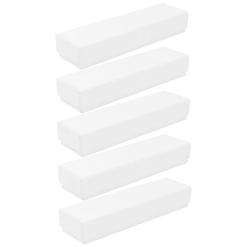 Uonlytech 5 Stück Box Schreibwaren Geschenkbox Aufbewahrung Kleines Papier Stifteetui Schreibwaren Büro Stifteboxen Behälter Für Lesezeichen Weißer Karton von Uonlytech