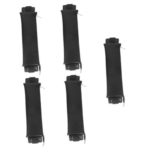 Uonlytech 5 Stück Federmäppchen Schreibwarenbeutel Beutelhalter Tasche Bleistifthalter für Notizbuch Stifthalter mit Gummiband Reisebüro Buch Stifthalter Briefpapierbeutel Pu Schwarz von Uonlytech