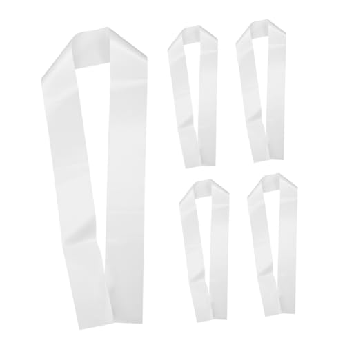 Uonlytech 5 Stück leerer Schultergurt Glücklich Gericht Ruhestandsbanner Dekorationen Henne Prinzessin Schärpe schlichte weiße Schärpe individuelle Schärpen Brautflügel Satin von Uonlytech