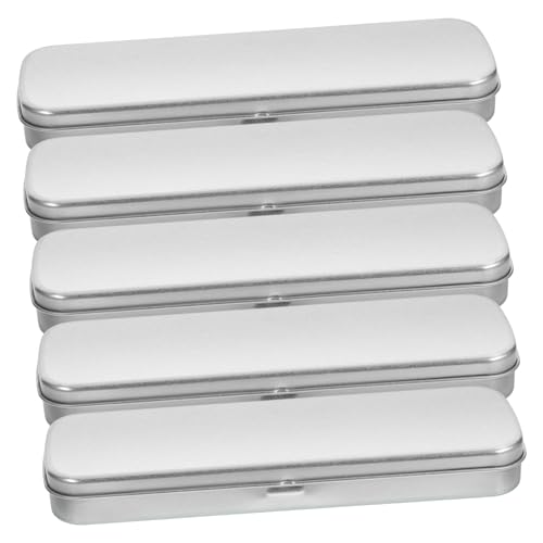 Uonlytech 5Stücke Teiliges Metall Stiftetui aus Rechteckige Bleistiftbox mit Mattem Finish für Langlebige Stiftebox von Uonlytech