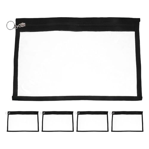 Uonlytech 5er Set transparente PVC Stiftetuis Kleine Reißverschlusstaschen für Schreibwaren und Kosmetik Praktische Organizer für Reise und Alltag von Uonlytech