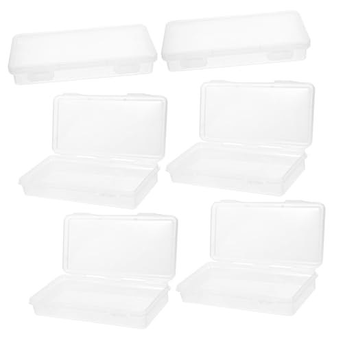 Uonlytech 6 Stück Aufbewahrungsbox für Pinsel Bleistifte ästhetisch Veranstalter groß Federmäppchen Aufbewahrungsbehälter für Stifte Tragbarer Stiftbehälter transparenter Stiftkoffer Plastik von Uonlytech