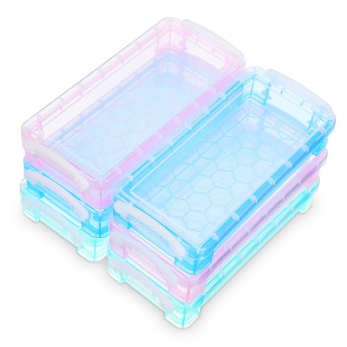 Uonlytech 6Stücke Klarer Bleistiftbox Organizer Aus Wasserdichtes Langlebiges Federmäppchen Vielseitig Einsetzbar Platzsparend Und Transparent von Uonlytech
