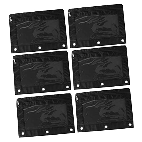 Uonlytech 3-Ring Federmäppchen 6 Stücke Große Kapazität Schreibwaren Tasche Tragbare Doppel Reißverschluss Aktentasche Transparentes Design Robuste Materialien von Uonlytech