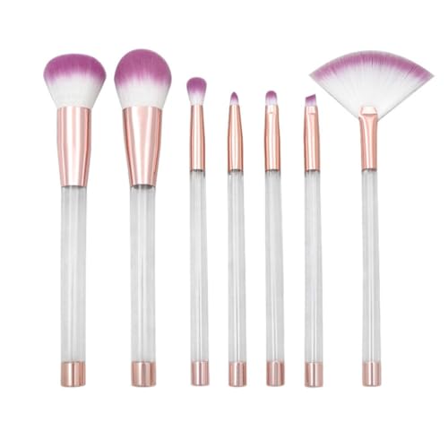 Uonlytech 7st Foundation-pinsel Make-up-grundlage Pinselset Mit Kristallgriff Bilden Kristallgriffbürstesatz Reise-make-up-pinsel-set Kosmetikbürste Set. Puderpinsel Damen Kleidungsset Haupt von Uonlytech