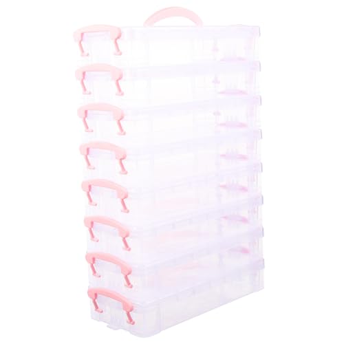 Uonlytech 8 Packungen Stapelbare Kunststoff Bleistiftboxen mit Deckel Transparente Stiftebox Organizer für Büro Schule und Zuhause Platzsparende Aufbewahrung für Stifte und Schreibwaren von Uonlytech