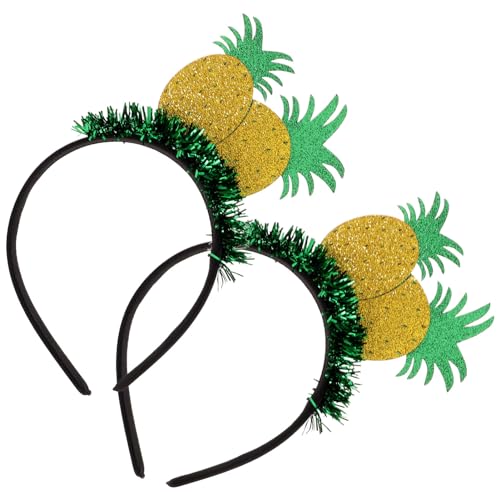Uonlytech Ananas-Stirnband für Mädchen, hawaiianische Party-Kopfbänder, Ananas-Haarreifen, hawaiianische Ananas-Stirnband für Frauen und Mädchen, 2 Stück von Uonlytech