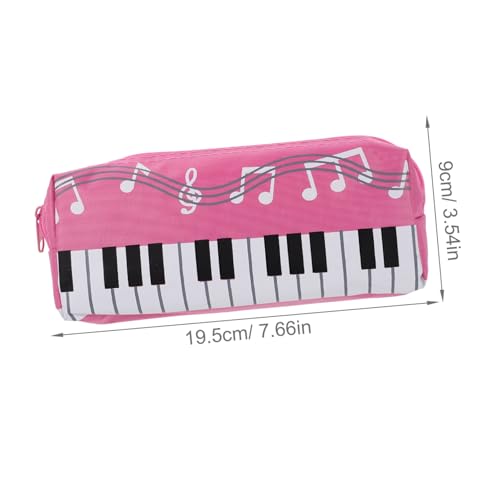 Uonlytech Federmäppchen Mädchen Klaviertastatur Motiv Segeltuch Stifttasche Großes Stifteetui Robust Leicht Zu Reinigen Organizer für Schule Alltag von Uonlytech