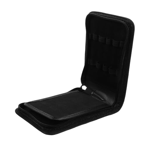 Uonlytech Federmäppchen und Federmäppchen Stifteetui Multifunktionales Stiftetui Stifttransportfall Brunnenpenstfall Federmäppchen für Erwachsene Stifthalter für Männer PU-Leder Schwarz von Uonlytech
