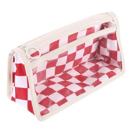 Uonlytech Großes Kapazitäts Federmäppchen im Schachbrettdesign Leichte und Langlebige Stiftetasche mit Reißverschluss für Künstler zur Aufbewahrung von Schreibwaren und Zeichenutensilien von Uonlytech