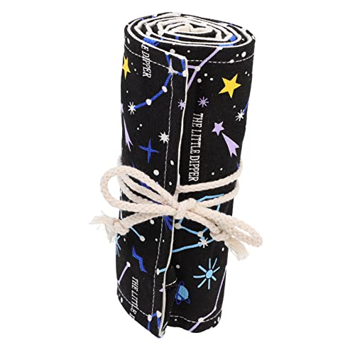 Uonlytech Großes Kapazitäts Stiftetui für Buntstifte Organizer Canvas mit Fächern Nacht Sky für Künstler Skizzieren und Zeichnen Sicher und Langlebig von Uonlytech