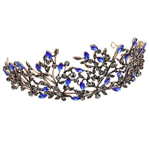 Uonlytech Hochzeitsdeko Kristallblatt Tiara Gothic Queen Barock Krone Stirnband Für Frauen ?dchen Hochzeit Geburtstag Party Haarschmuck Hochzeitsdekoration von Uonlytech