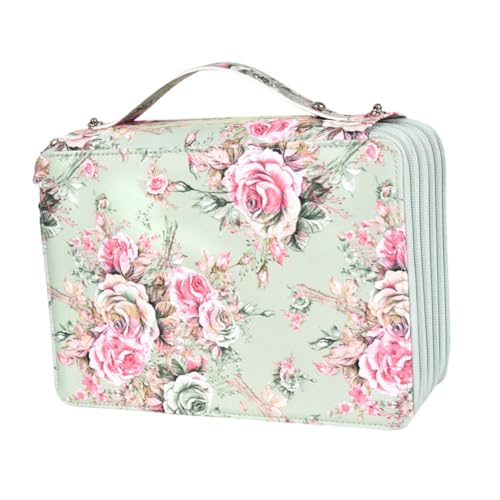 Uonlytech Zeichenstifte-Tasche Slots Aus Hochwertigen Materialien Elastischem Seil Für Sicheren Halt Großem Fassungsvermögen Und Tragbarem Griff Für Schule Büro Oder Outdoor von Uonlytech