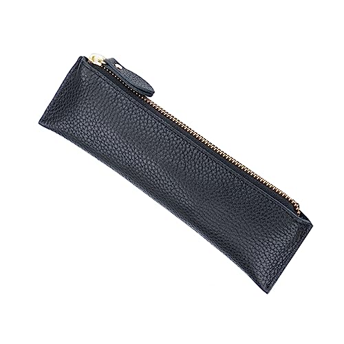Uonlytech Leder Stiftetui Vintage Pen Case Halter für Füllfederhalter Kreative Stiftaufbewahrung im Schwarz für Schule Perfektes zu Jedem von Uonlytech