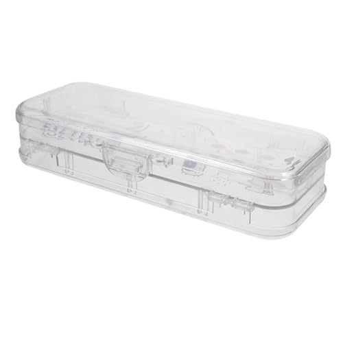 Uonlytech Leichte Bleistiftbox Aus Transparente Schreibwaren Box Mit Doppeltem Fächer Für Aufbewahrung Von Bleistiften Und Anderen Schreibutensilien von Uonlytech