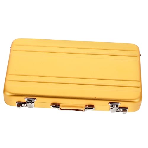 Uonlytech Visitenkartenhalter Aus Metall Kartenetui in Safe-Form Id-Karten-aufbewahrungsbox Mini-Aktentasche Für Männer Visitenkarten-Organizer Mit Festem Deckel von Uonlytech