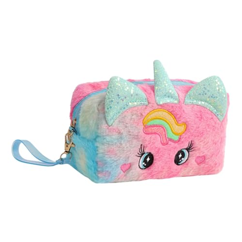Uonlytech Kosmetiktasche Mit Reißverschluss Tragbare Reise-Make-up-Tasche Aus Plüsch Cartoon-Tasche Für Damen Große Kapazität Leicht Und Sicher von Uonlytech
