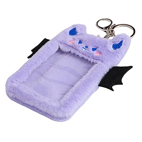 Uonlytech Plüsch Kartenhalter Mit Teufelsflügeln Sichtbarer Und Buskartenhalter Schlüsselanhänger Kartenhülle Für Schüler Und Fans Für Fotokarten Und Postkarten von Uonlytech