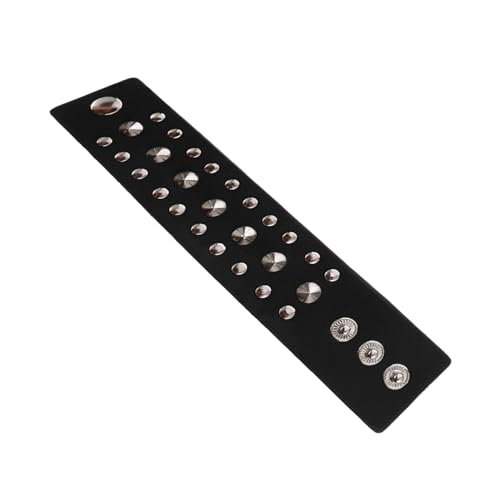 Uonlytech Punk Nieten Armband Damen Herren Lederoptik Handgelenk Schmuck Party Show Wristband Schwarz Stylisches DIY Modeschmuck für Festivals und Alltag von Uonlytech