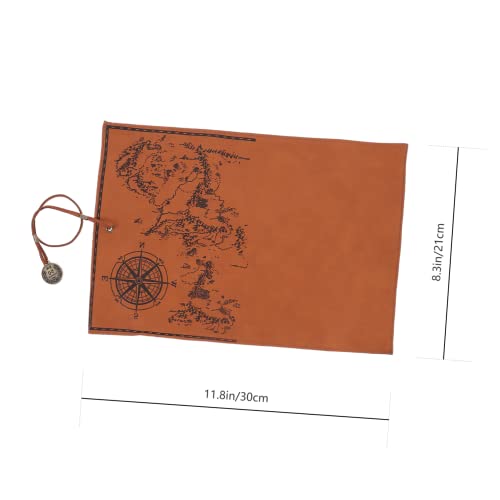 Uonlytech Retro Federmäppchen aus Leder mit Schatzkarten Große Kapazität Robustes Nähdesign Tragbare Stifttasche für Schule Büro Reisen Stilvolle Schreibwaren Aufbewahrung von Uonlytech