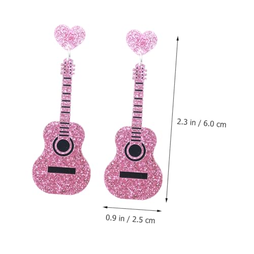 Uonlytech Gitarrenförmige Ohrhänger Klassische Anhänger Ohrringe Stilvolle Ohrschmuck Baumelnde Ohraccessoires Für Alltag Und Feierlichkeiten von Uonlytech