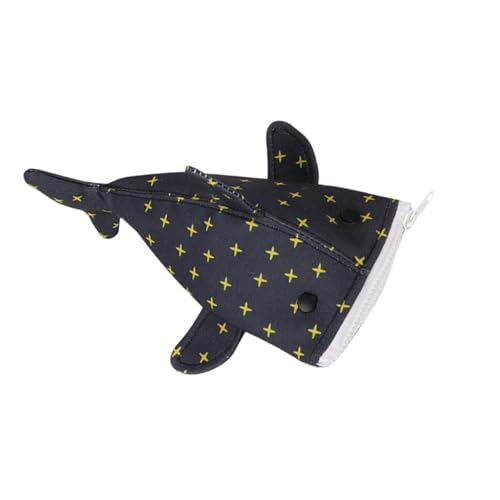 Uonlytech Shark-förmiges Canvas Federmäppchen mit Sternenmuster Große Kapazität Vielseitig als Stifteetui oder Kosmetiktasche Robustes Stoffetui für Schule Reise und Büro Tragbarer Organizer von Uonlytech