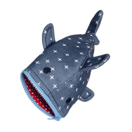 Uonlytech Shark-förmiges Federmäppchen mit Reißverschluss Geräumige Stifttasche für Langlebiges Stoffmaterial Handlich und Leicht für Schule Reise und Büro Praktischer Organizer für Stifte von Uonlytech