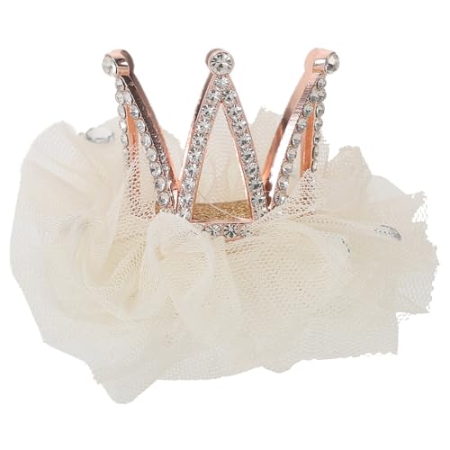 Uonlytech Strass Crown Haar Clip für Mädchen Prinzessin Krone Haar Pin Kristall Tiara Bobby Pins Prinzessin Tiara Haar Spange für Kinder Beige von Uonlytech