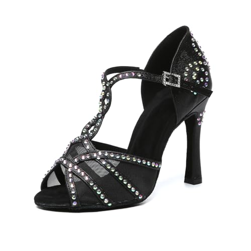 Uonpie Frauen Latein Tanzschuhe mit Strass Peep Toe Hoher Absatz Schwarz Salsa Ballroom Performance Tanzschuhe für Damen,40.5EU Uonpie Frauen Latein Tanzschuhe mit Strass Peep Toe Hoher Absatz Schwarz Salsa Ballroom Performance Tanzschuhe für Damen,40.5EU von Uonpie