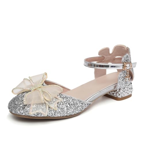 Uonpie Latein Salsa Ballroom Tanzschuhe Damen Mädchen Pailletten Schuhe 2,5 cm Absatz,Silber,37 EU von Uonpie