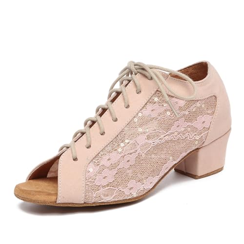 Uonpie Latein Tanzschuhe Damen Nackt Peep Toe Tanzschuhe Ballsaal Salsa Tango Bachata Performance-Tanzschuhe Niedrige Absätze, 39 EU Uonpie Latein Tanzschuhe Damen Nackt Peep Toe Tanzschuhe Ballsaal Salsa Tango Bachata Performance-Tanzschuhe Niedrige Absätze, 39 EU von Uonpie