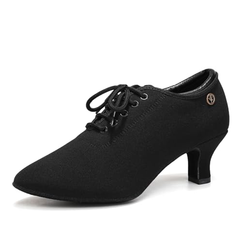 Uonpie Praxis Tanzschuhe für Frauen Ballroom Damen Tanzschuhe Schwarz 5 cm Absatz,38.5EU von Uonpie