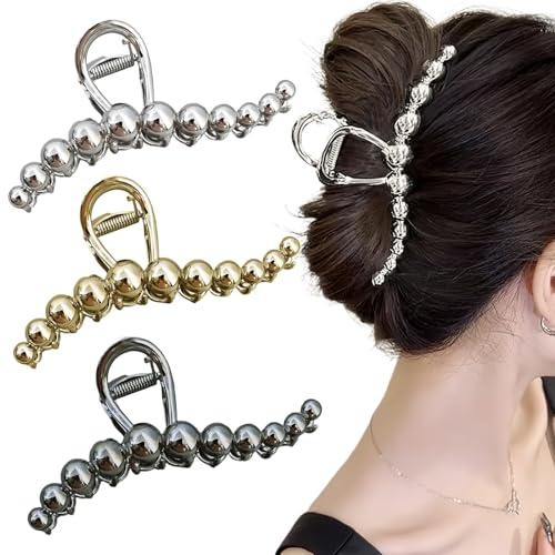 Uoocg 3 Stück Große Haarklammer Metal Haarspangen Damen für Dickes Haar Rutschfeste Haarklaue Frauen Mädchen Haar-accessoires von Uoocg