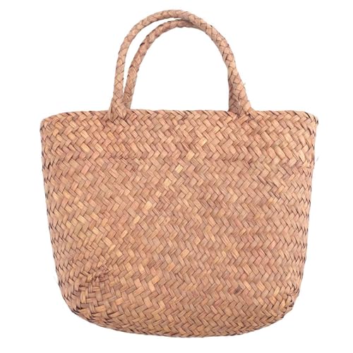 Uooduby 8X Lässige Stroh Sack Natürlicher Wicker Handtasche Frauen Geflochtene Handtasche für Garten Handgefertigte Mini Gewebtes Rattan Uooduby 8X Lässige Stroh Sack Natürlicher Wicker Handtasche Frauen Geflochtene Handtasche für Garten Handgefertigte Mini Gewebtes Rattan von Uooduby