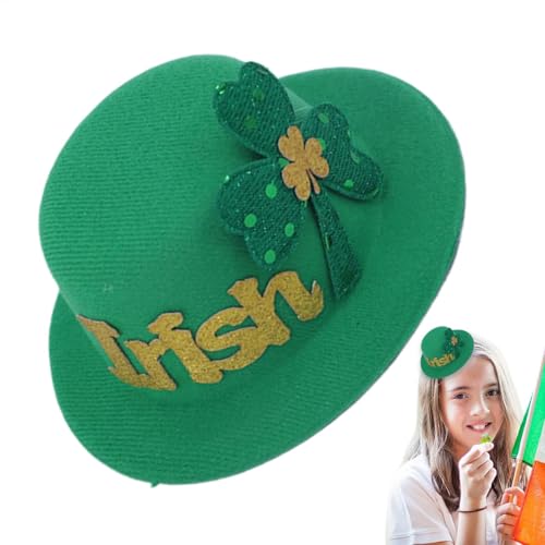 Uoqpty Kleeblatt-Haarspange – Hutförmige Kleeblatt-Haarnadel | Grüne irische Festival-Haarspangen, vielseitige Glücks-Haarspangen für Familientreffen von Uoqpty