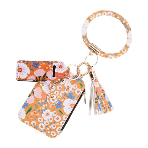 Uoqpty Kleine Geldbörsen mit Blumenmuster,Kleine Geldbörsen für Damen mit Blumenmuster, Schlankes Portemonnaie mit Kreditkartenetui, Süßes dünnes Reise-Kartenetui, süßes kleines Kartenportemonnaie, von Uoqpty